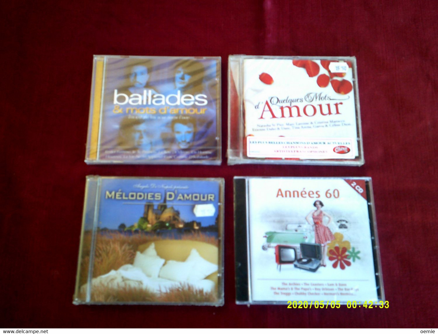 LOT DE 4 CD NEUF DE COMPILATION + DE 80 TITRES  / BALLADES  & MOTS D'AMOUR + QUELQUE MOTS D'AMOUR + ANNEES 60 2 CD + MEL - Colecciones Completas