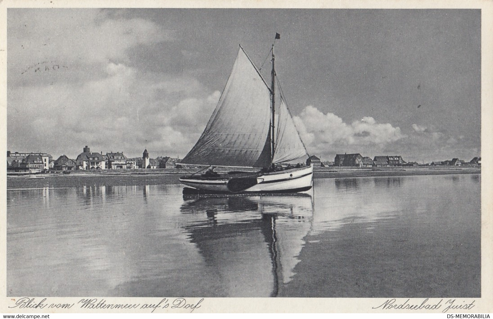 Nordseebad Juist - Blick Vom Wattenmeer Auf Dorf - Juist