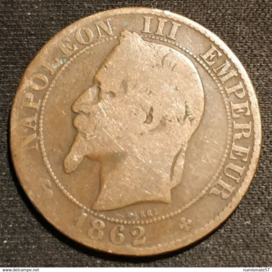 FRANCE - 5 CENTIMES 1862 BB - Napoléon III - Tête Laurée - Gad 155 - KM 797.2 - Other & Unclassified