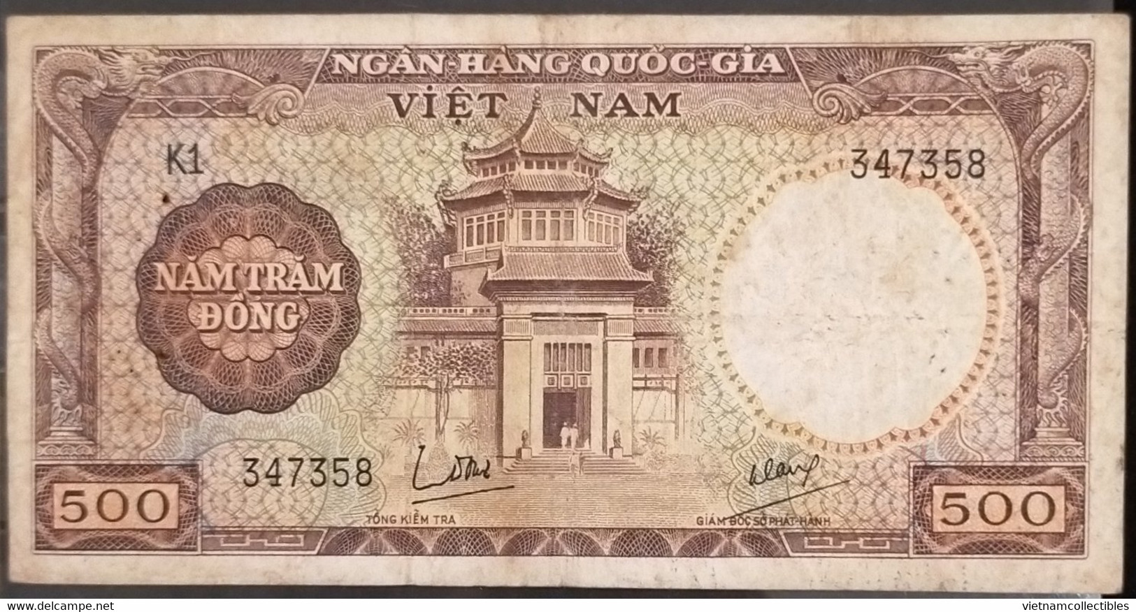 South Viet Nam Vietnam 500 Dông VF Saigon Museum Banknote Note 1964 - Pick # 22 / 2 Photos - Vietnam