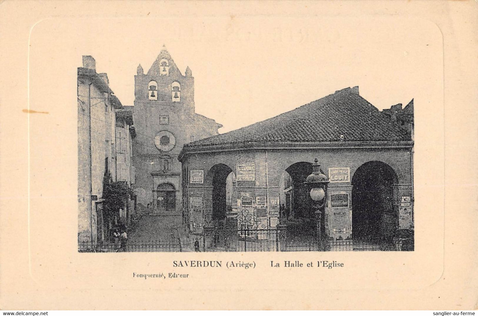 CPA 09 SAVERDUN LA HALLE ET L'EGLISE - Sonstige & Ohne Zuordnung