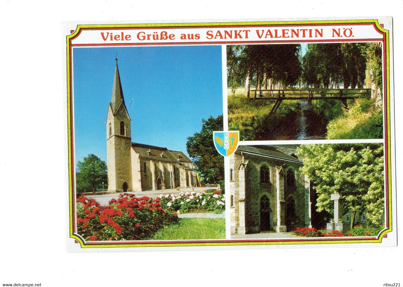 Cpm - Sankt Valentin Commune En Autriche - Gruss - église Blason Monument - Amstetten