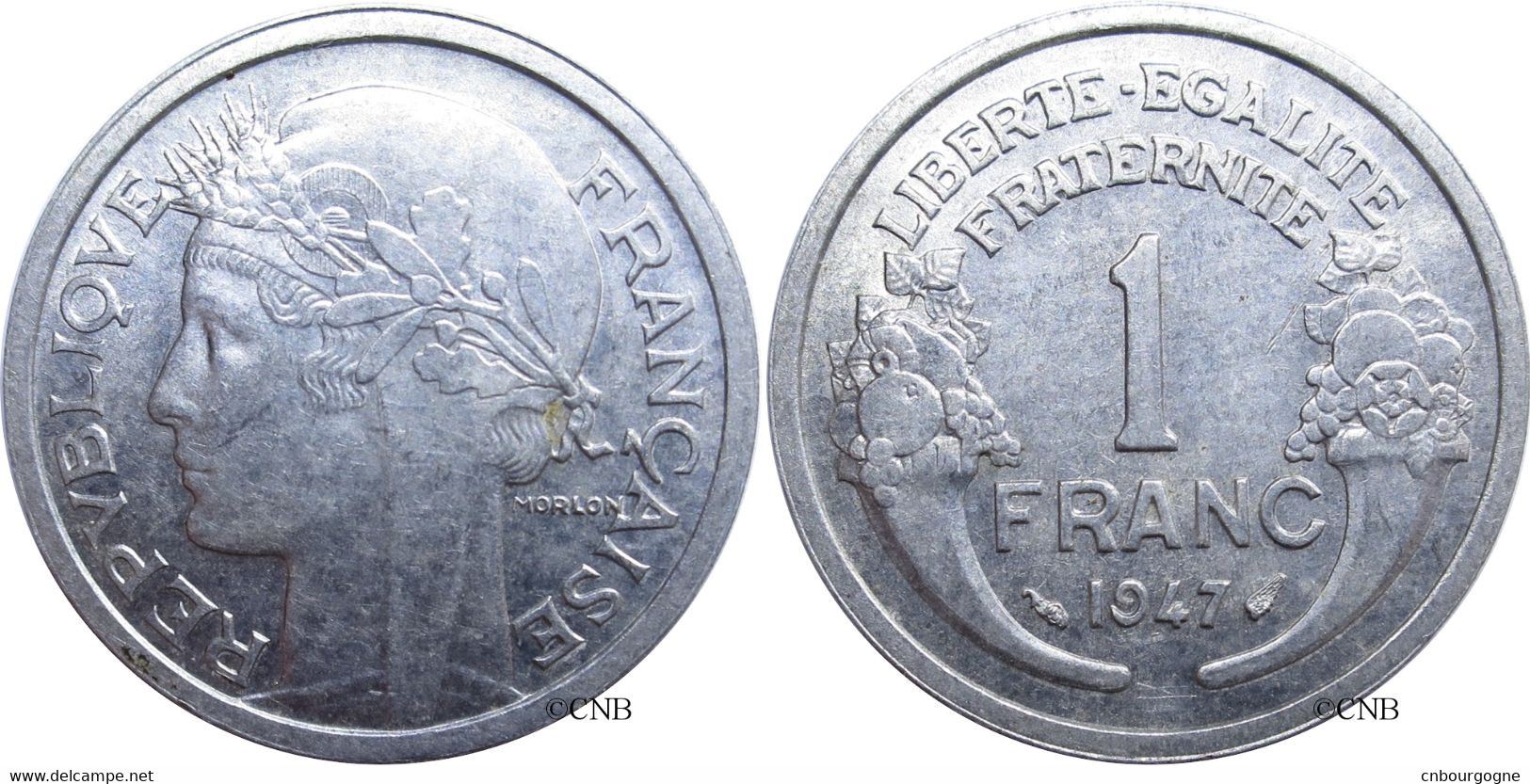 France - IVe République - 1 Franc Morlon Aluminium, Poids Léger 1947 - SUP/MS60 - Fra1649 - 1 Franc