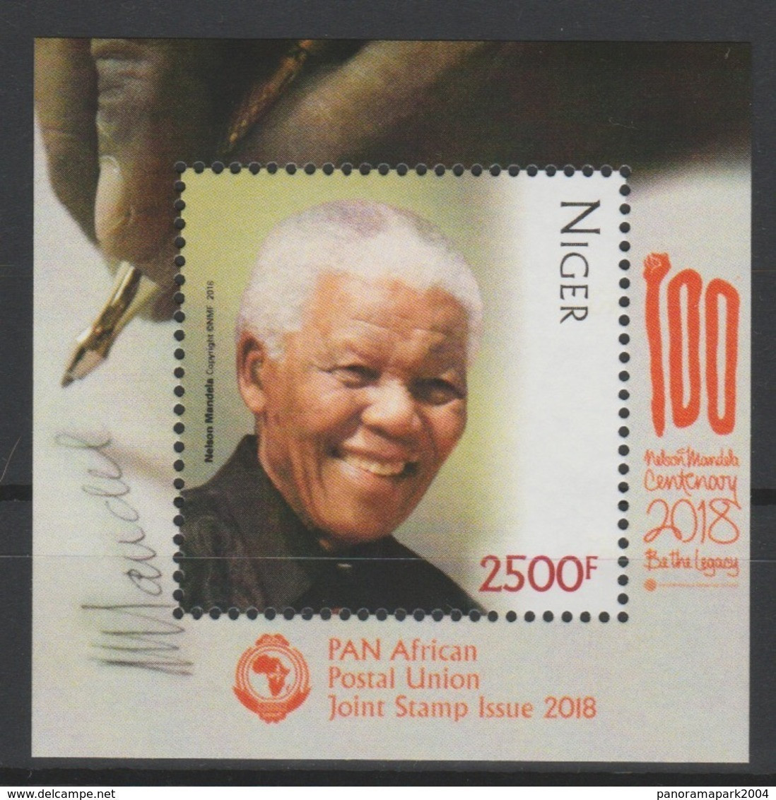 Niger 2018 Mi. ? S/S Joint Issue PAN African Postal Union Nelson Mandela Madiba 100 Years - Gemeinschaftsausgaben