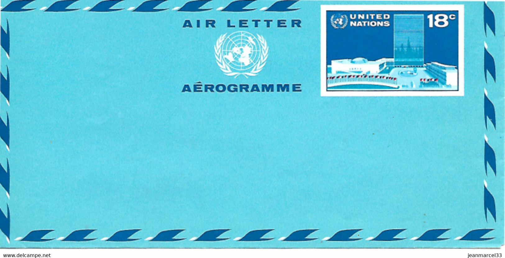 Aérogramme Nations Unies 18c Neuf - Luftpost