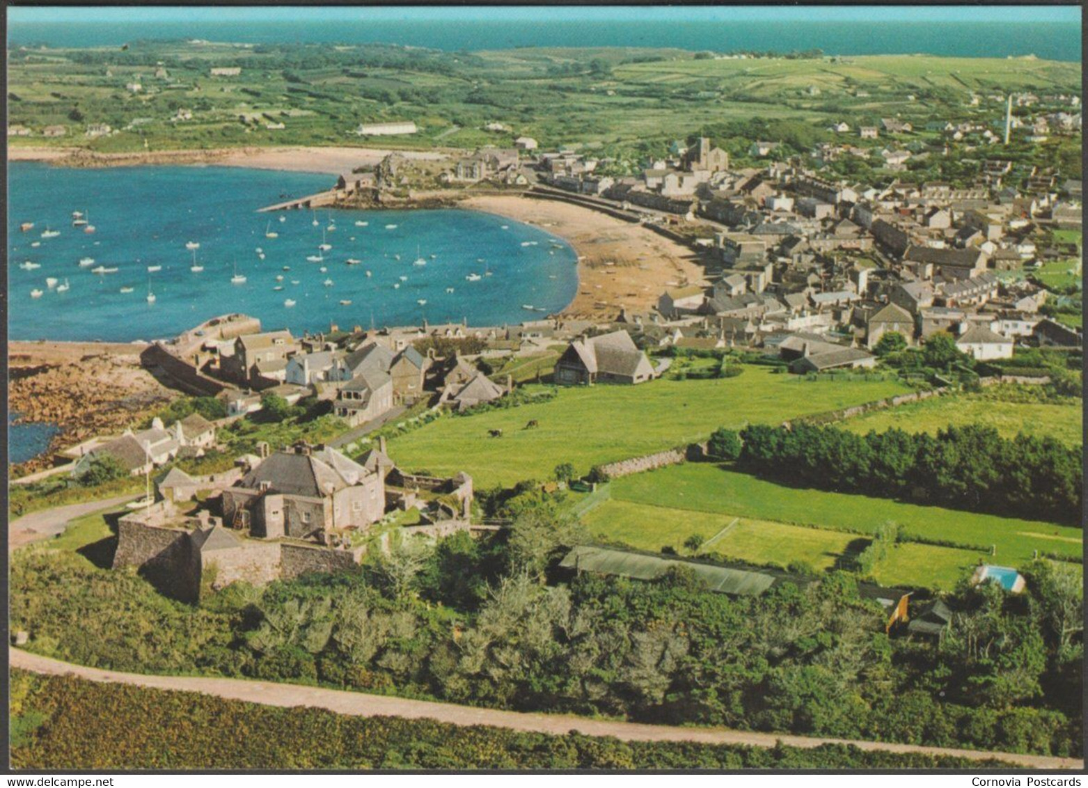 Star Castle And Hugh Town, St Mary's, Isles Of Scilly, C.1980s - Beric Tempest Postcard - Scilly Isles