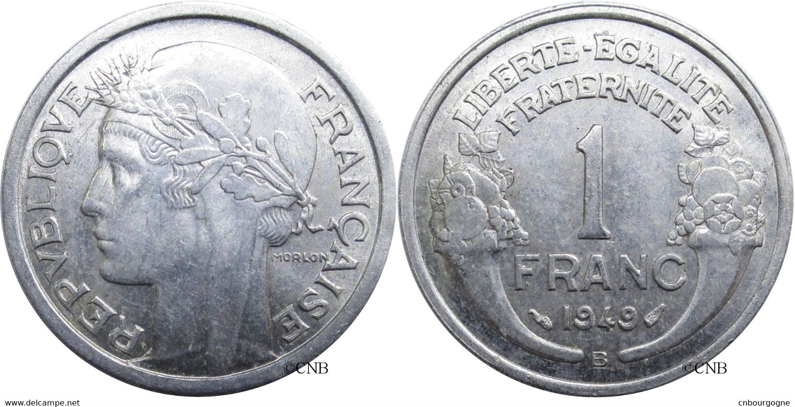 France - IVe République - 1 Franc Morlon Aluminium, Poids Léger 1949 B - SUP/MS60 - Fra1668 - 1 Franc