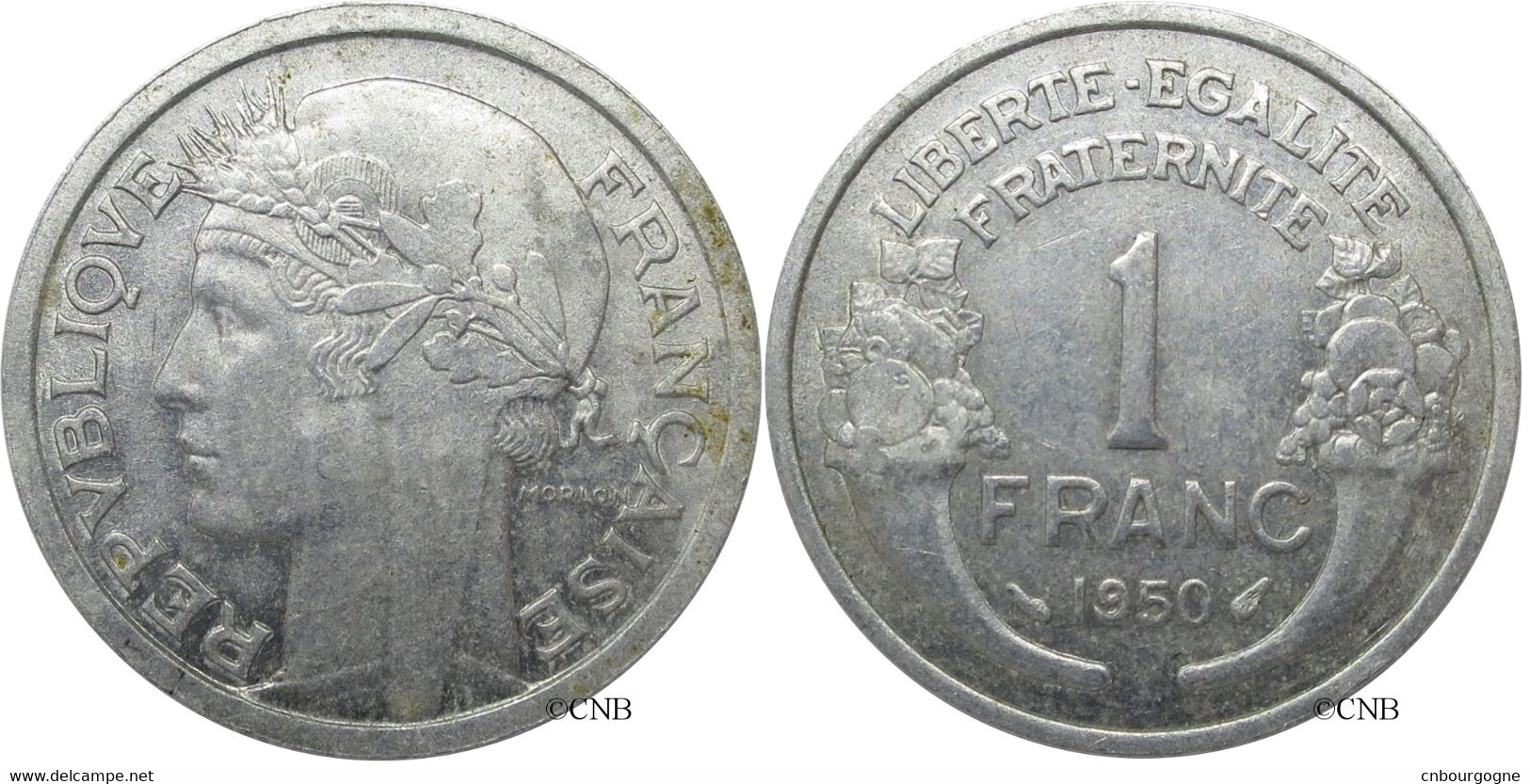 France - IVe République - 1 Franc Morlon Aluminium, Poids Léger 1950 - SUP/AU55 ! - Fra1676 - 1 Franc