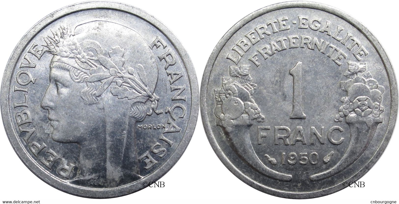 France - IVe République - 1 Franc Morlon Aluminium, Poids Léger 1950 - SUP/MS60 ! - Fra1677 - 1 Franc
