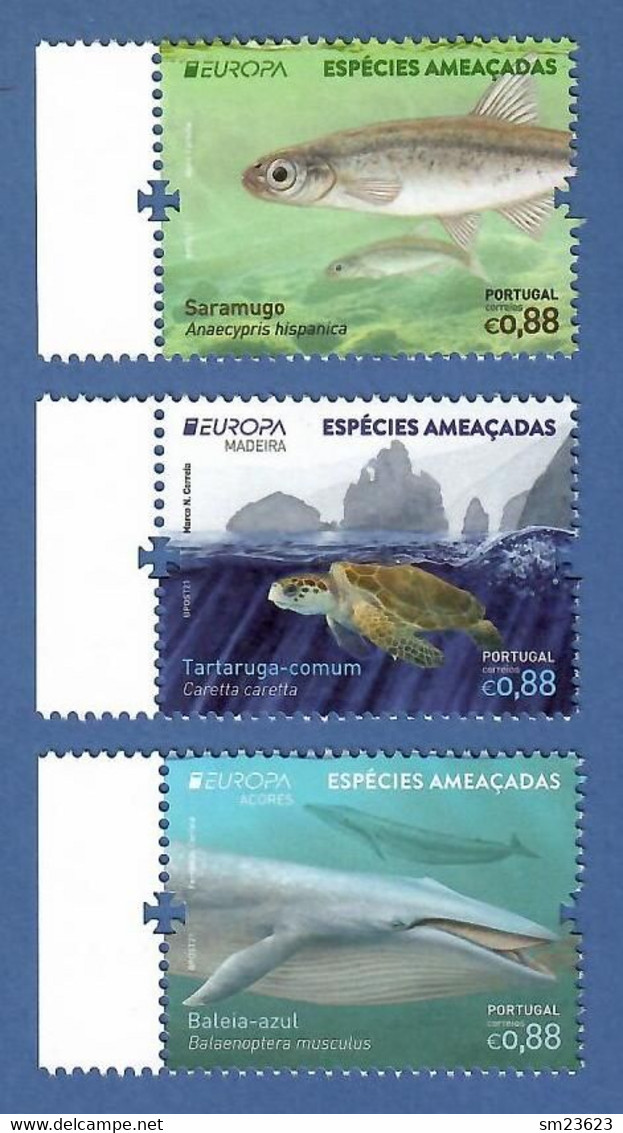 Portugal  / Azoren  / Madeira  07.05.2021 , EUROPA CEPT National Gefährdete Wildtiere - Postfrisch / MNH / (**) - Unused Stamps