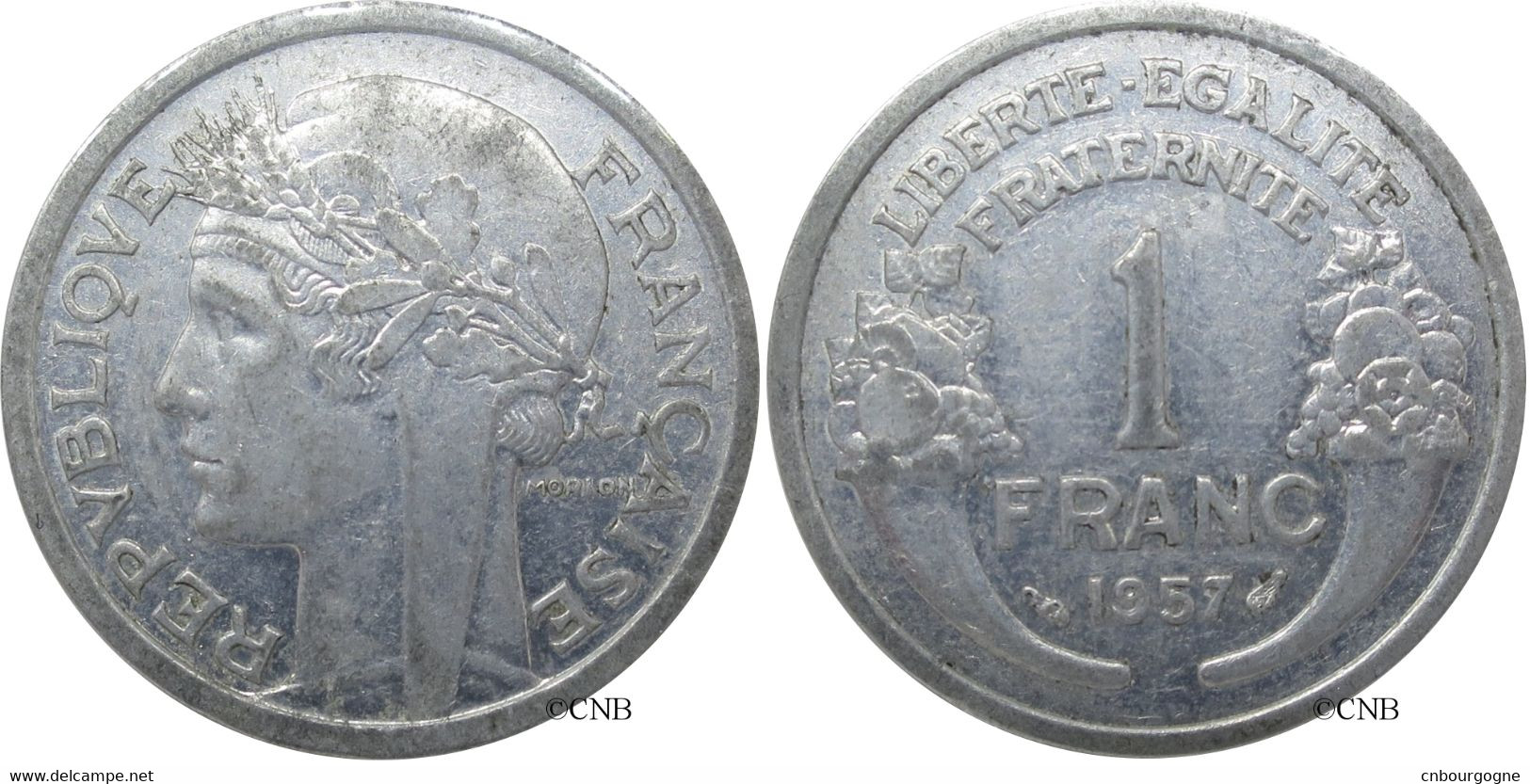 France - IVe République - 1 Franc Morlon Aluminium, Poids Léger 1957 - SUP/AU55 - Fra0846 - 1 Franc