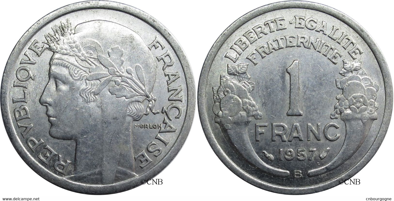 France - IVe République - 1 Franc Morlon Aluminium, Poids Léger 1957 B - SUP/AU58 - Fra2820 - 1 Franc