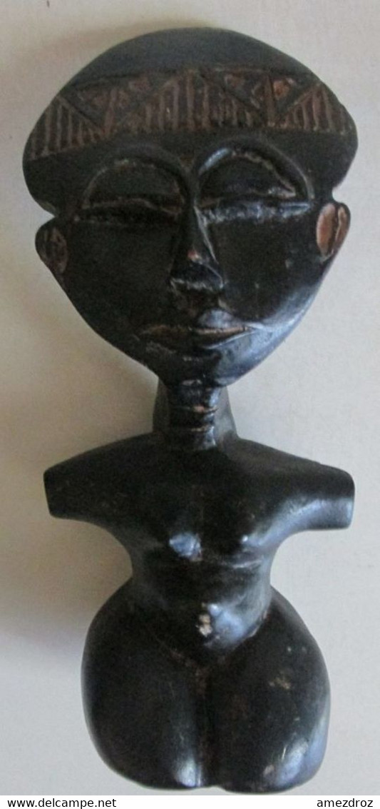 Afrique Occidentale Ghana Cote D'Ivoire Petite Poupée Akwaba De Fertilité, En Résine Hauteur 17 Cm (4) - Afrikanische Kunst