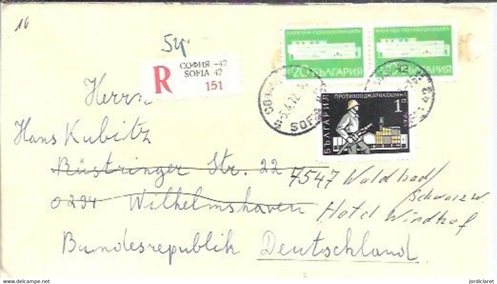 LETTER 1972  REGISTERED   SOFIA - Brieven En Documenten