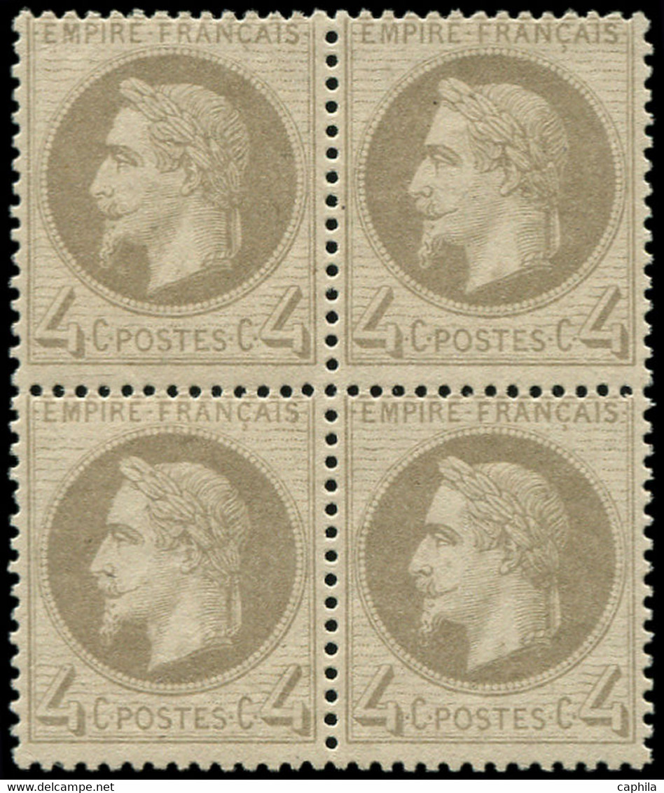 * FRANCE - Poste - 27B, Type II, Bloc De 4: 4c. Gris - Sonstige & Ohne Zuordnung