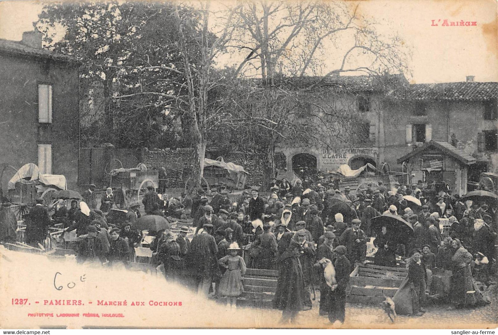 CPA 09 PAMIERS MARCHE AUX COCHONS - Pamiers