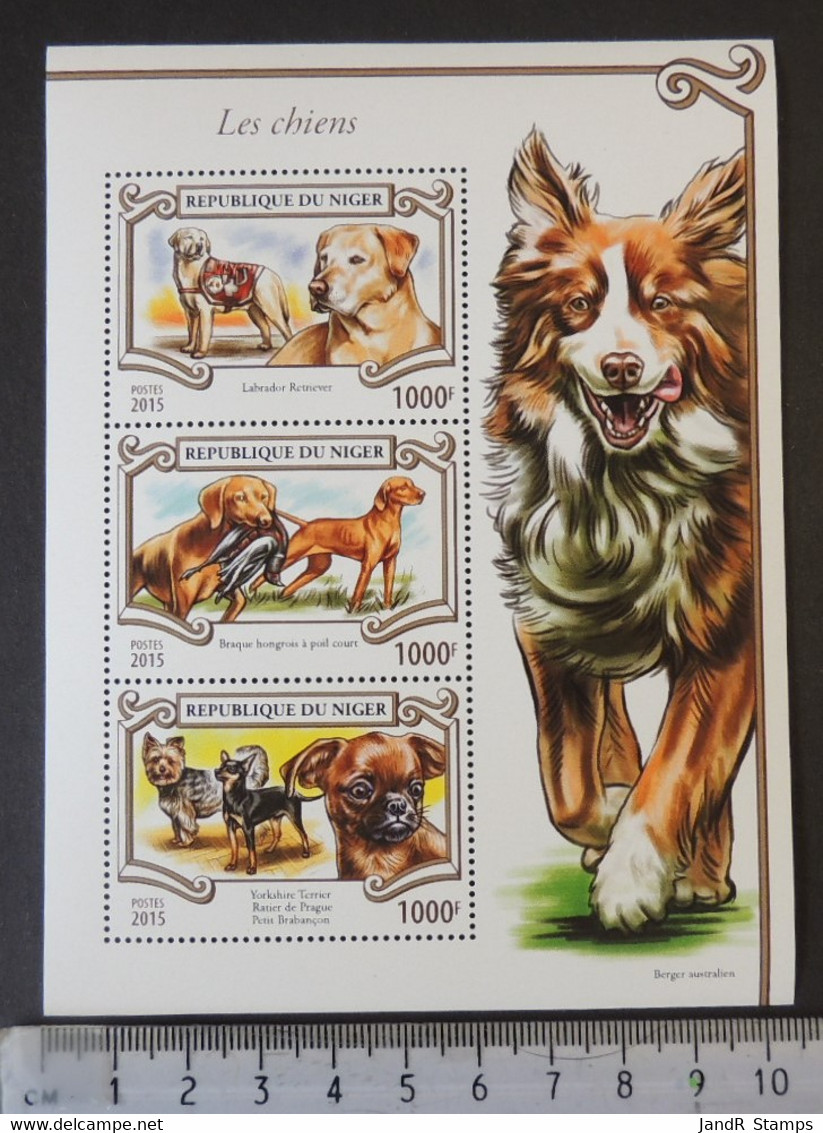 Niger 2015 Dogs Animals Labrador Yorkshire Terrier M/sheet Mnh - Níger (1960-...)