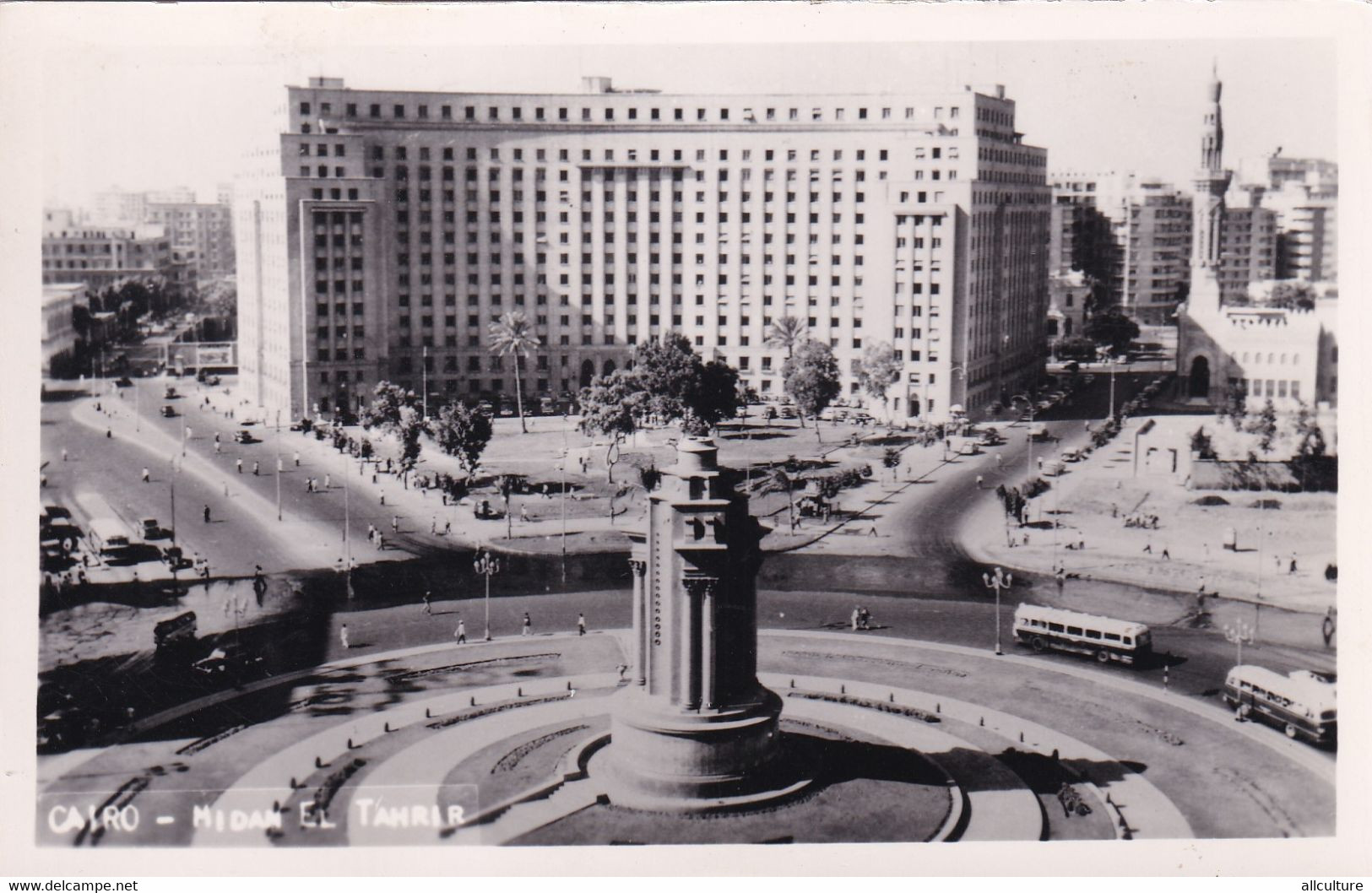 A7207- PANORAMA - CAIRO, ARCHITECTURE, MONUMENTS SQUARE, VINTAGE AUTOBUS, PALM TREES EGYPT POSTCARD - Al-Aschir Min Ramadan