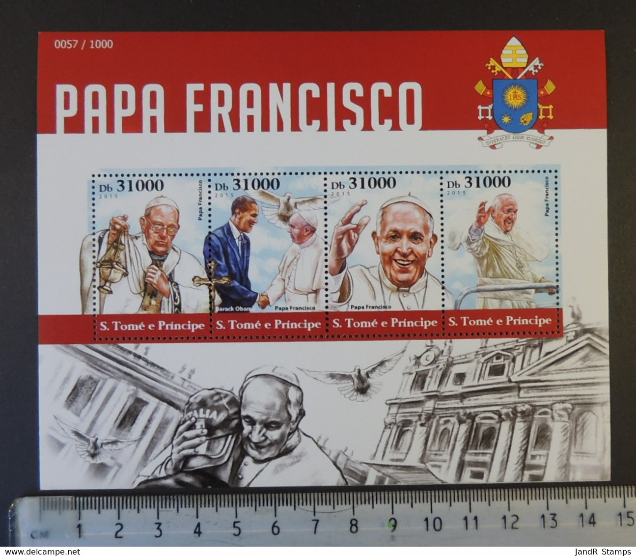 St Thomas 2015 Pope Francis Religion M/sheet Mnh - Ganze Bögen