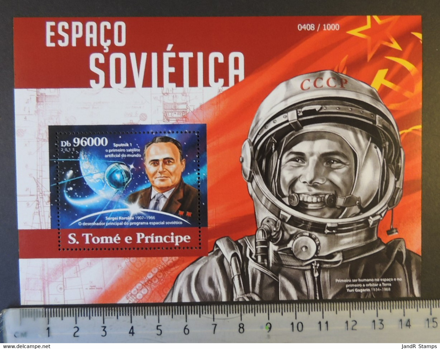 St Thomas 2015 Soviet Space Yuri Gagarin Sergei Korolov Sputnik Flags S/sheet Mnh - Full Sheets & Multiples