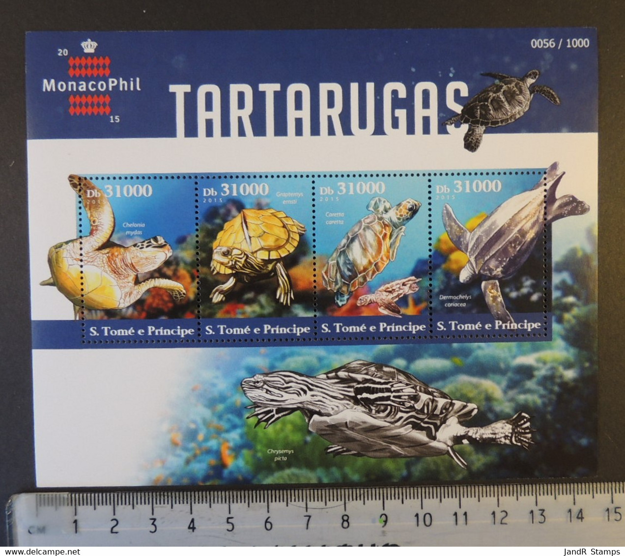 St Thomas 2015 Turtles Reptiles Marine Life Monacophil Stamp Exhibition M/sheet Mnh - Feuilles Complètes Et Multiples