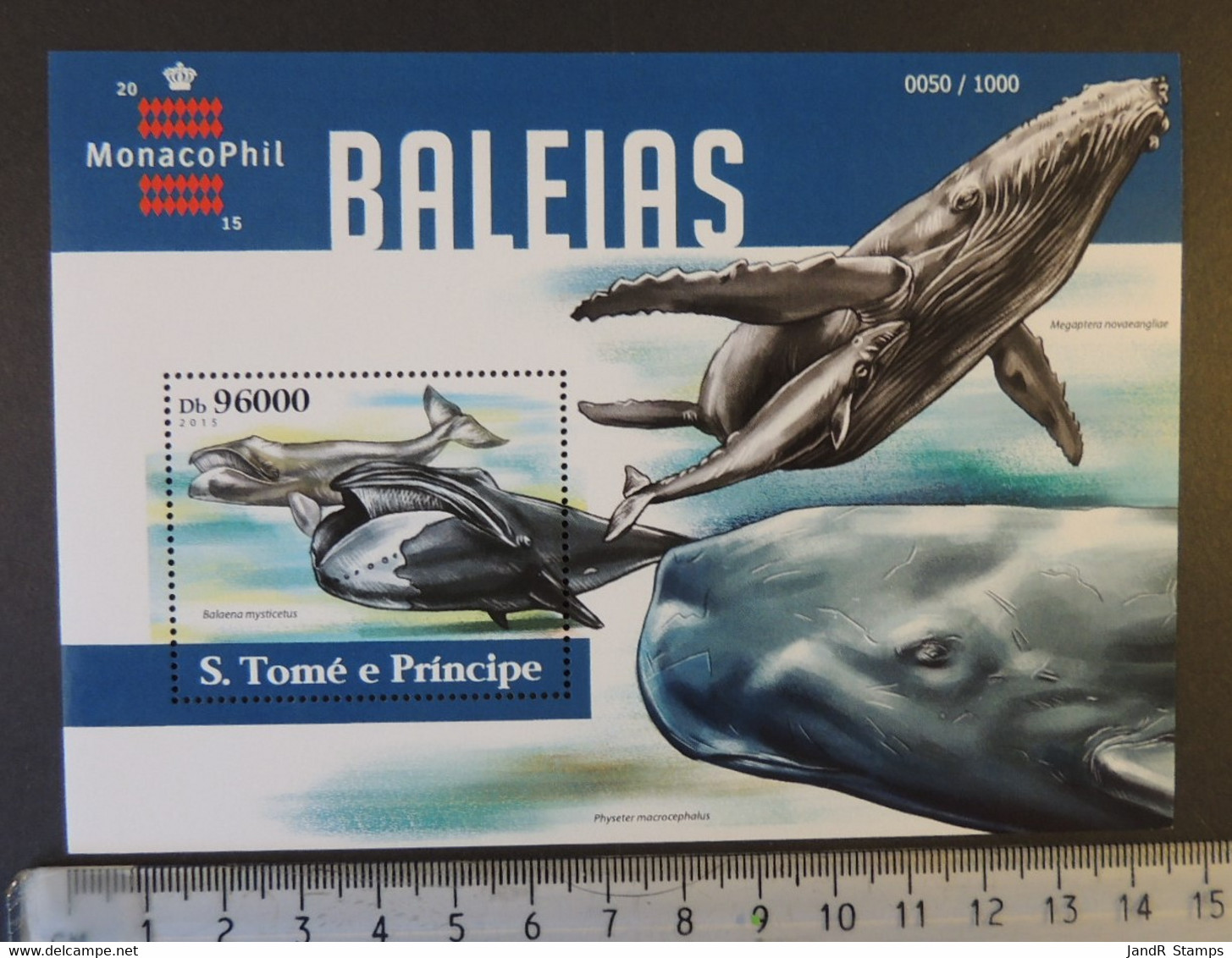 St Thomas 2015 Whales Marine Life Monacophil Stamp Exhibition S/sheet Mnh - Feuilles Complètes Et Multiples