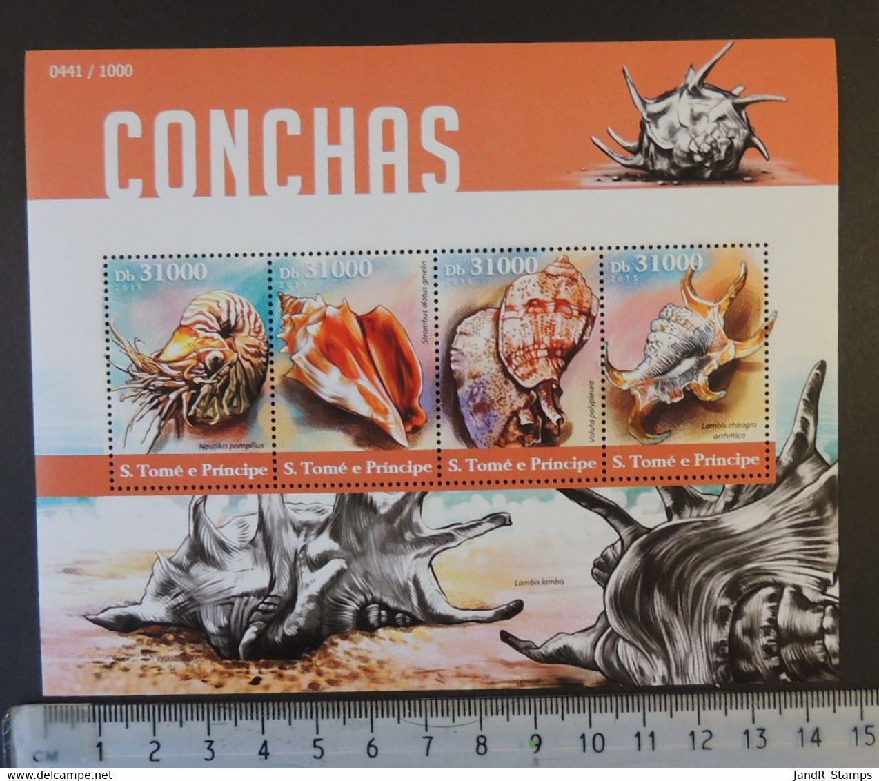 St Thomas 2015 Shells Marine Life M/sheet Mnh - Hojas Completas