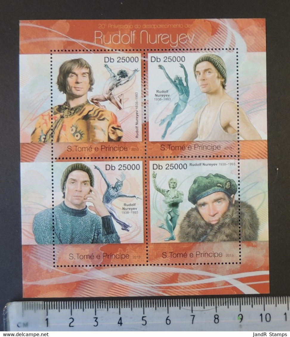 St Thomas 2013 Rudolf Nureyev Music Russia Ballet Dancing M/sheet Mnh - Full Sheets & Multiples