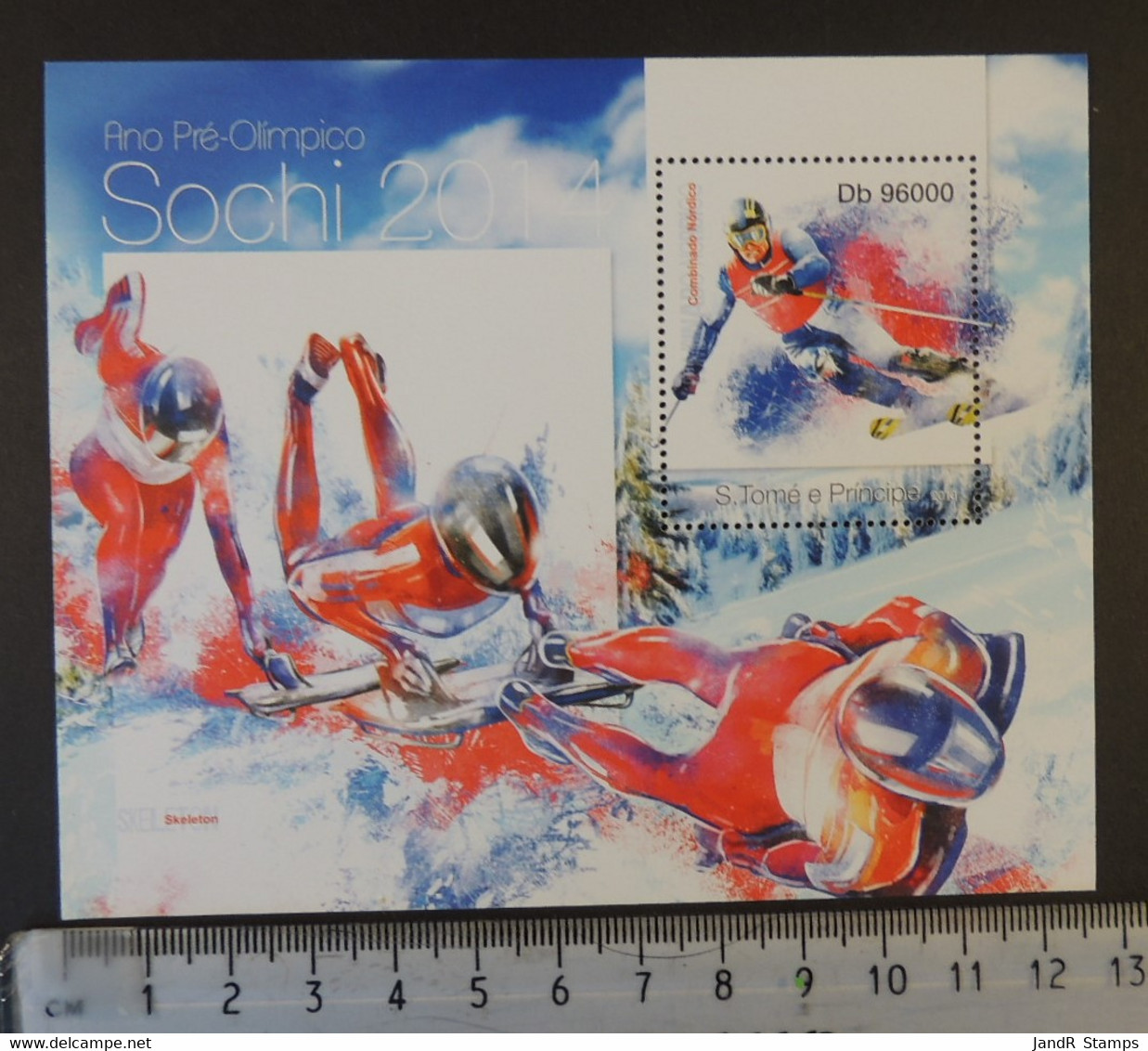 St Thomas 2013 Sochi Winter Olympics Skeleton Slalom Skiing Sport M/sheet Mnh - Full Sheets & Multiples