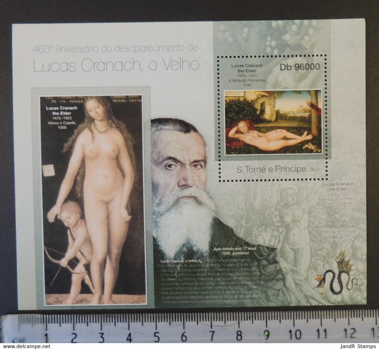 St Thomas 2013 Lucas Cranach Art Nudes Women M/sheet Mnh - Feuilles Complètes Et Multiples