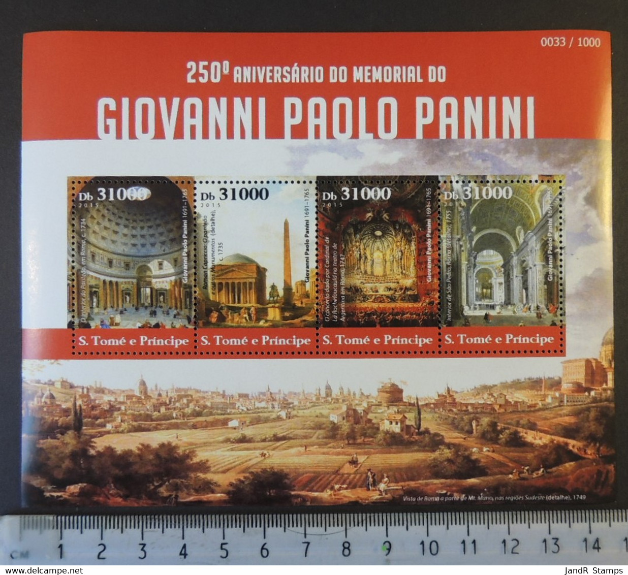 St Thomas 2015 Giovanni Paolo Panini Architecture M/sheet Mnh - Full Sheets & Multiples