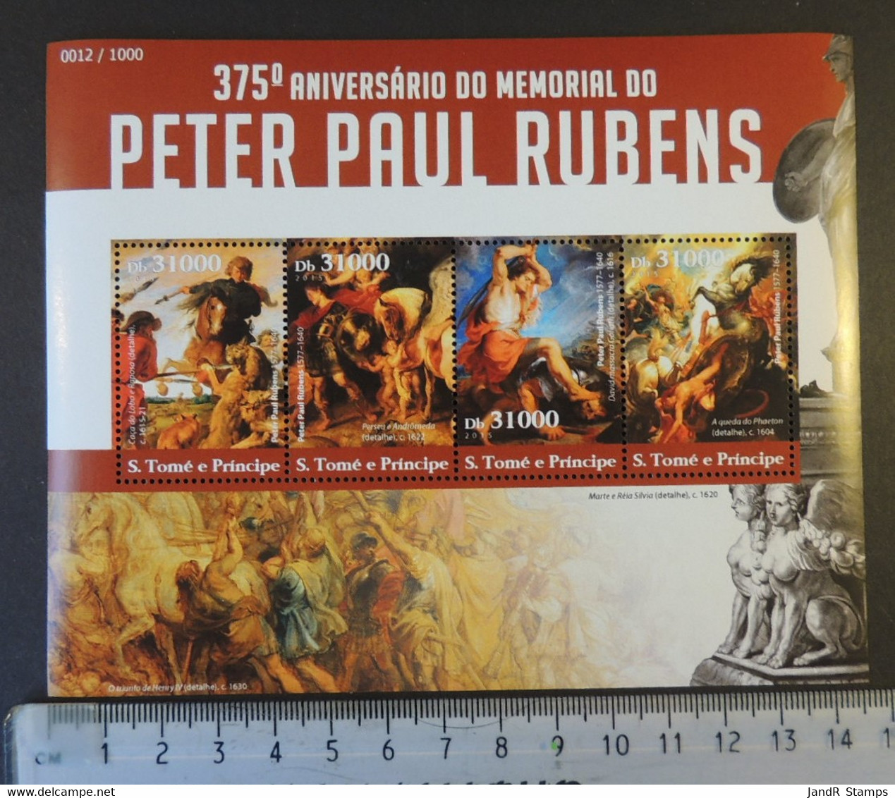 St Thomas 2015 Peter Paul Rubens Statues Art M/sheet Mnh - Feuilles Complètes Et Multiples