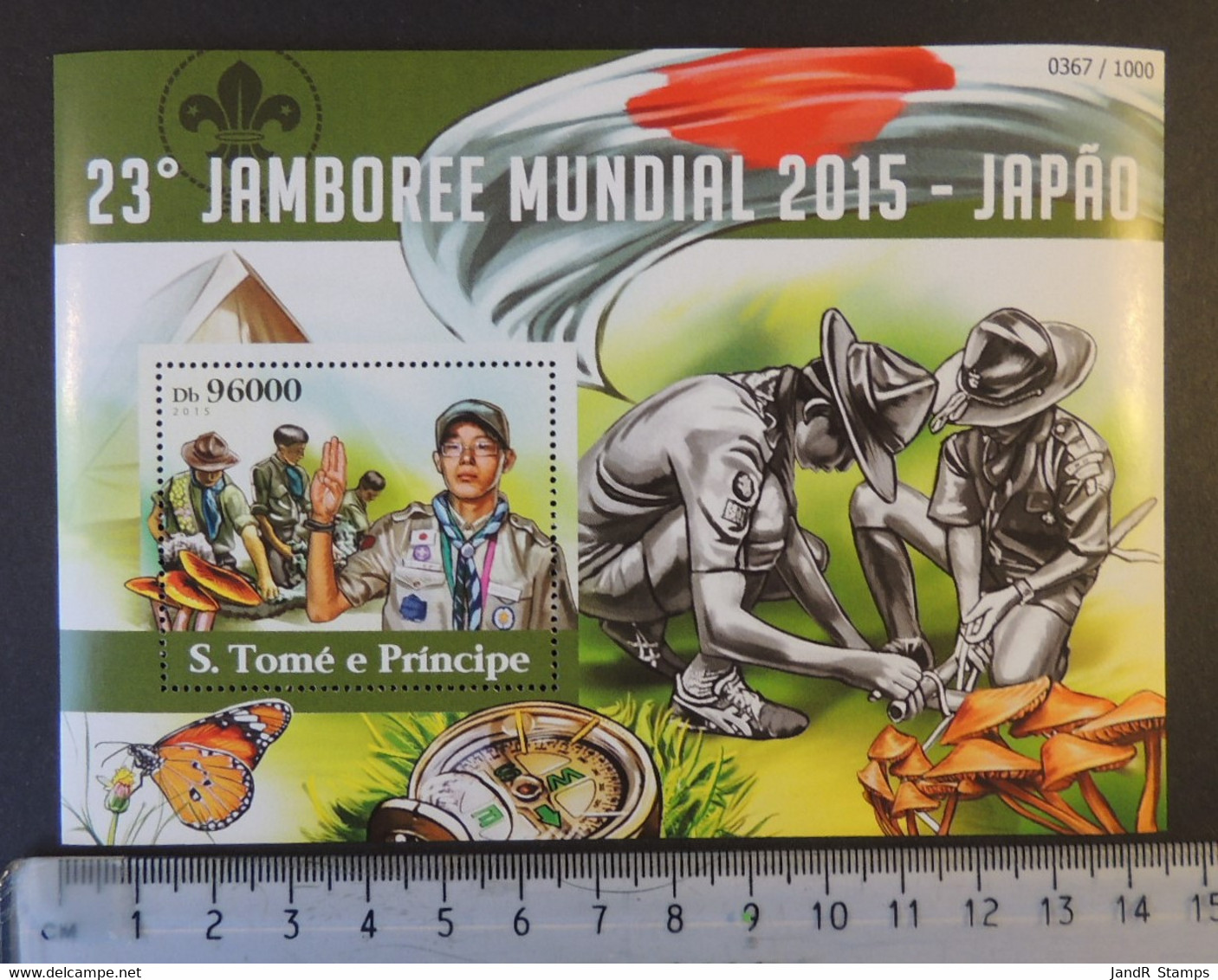 St Thomas 2015 23rd World Scouts Jamboree Japan Children Insects Butterflies Mushrooms S/sheet Mnh - Ganze Bögen