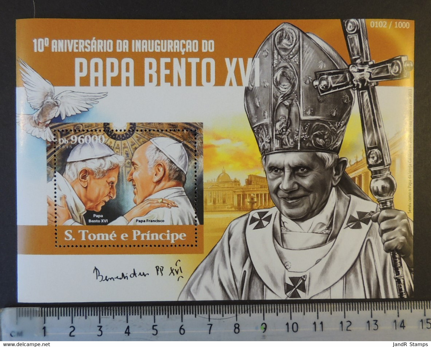 St Thomas 2015 Pope Benedict Xvi Religion Francis S/sheet Mnh - Ganze Bögen