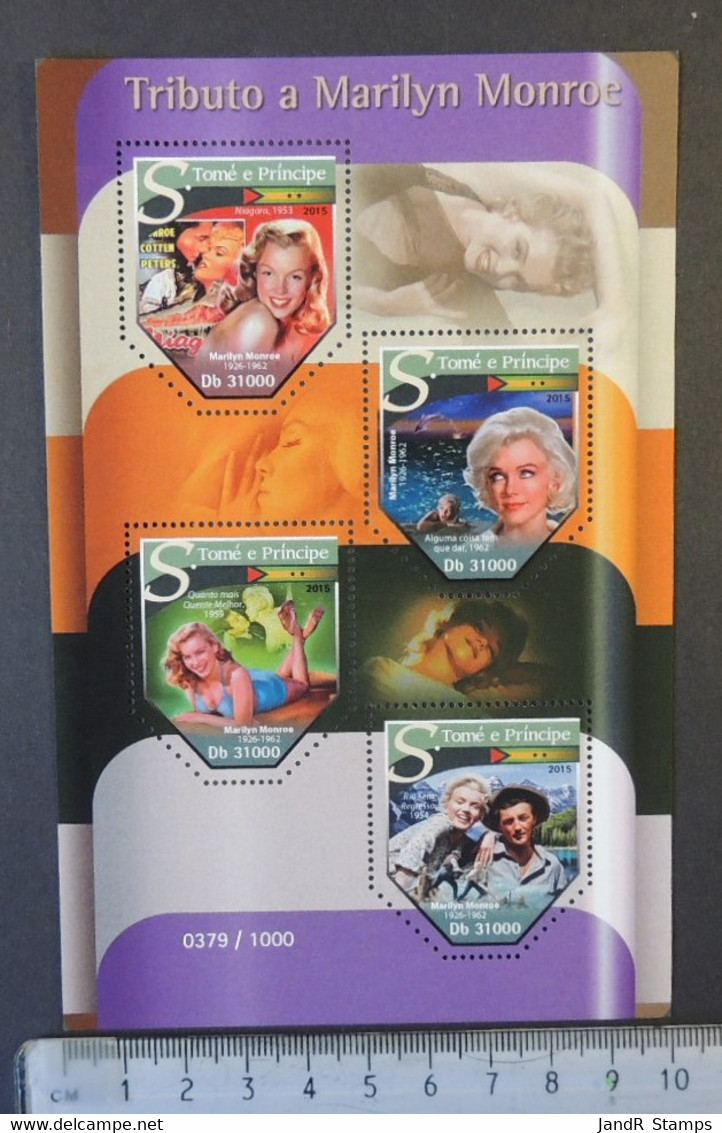 St Thomas 2015 Marilyn Monroe Cinema Music Women M/sheet Mnh - Full Sheets & Multiples