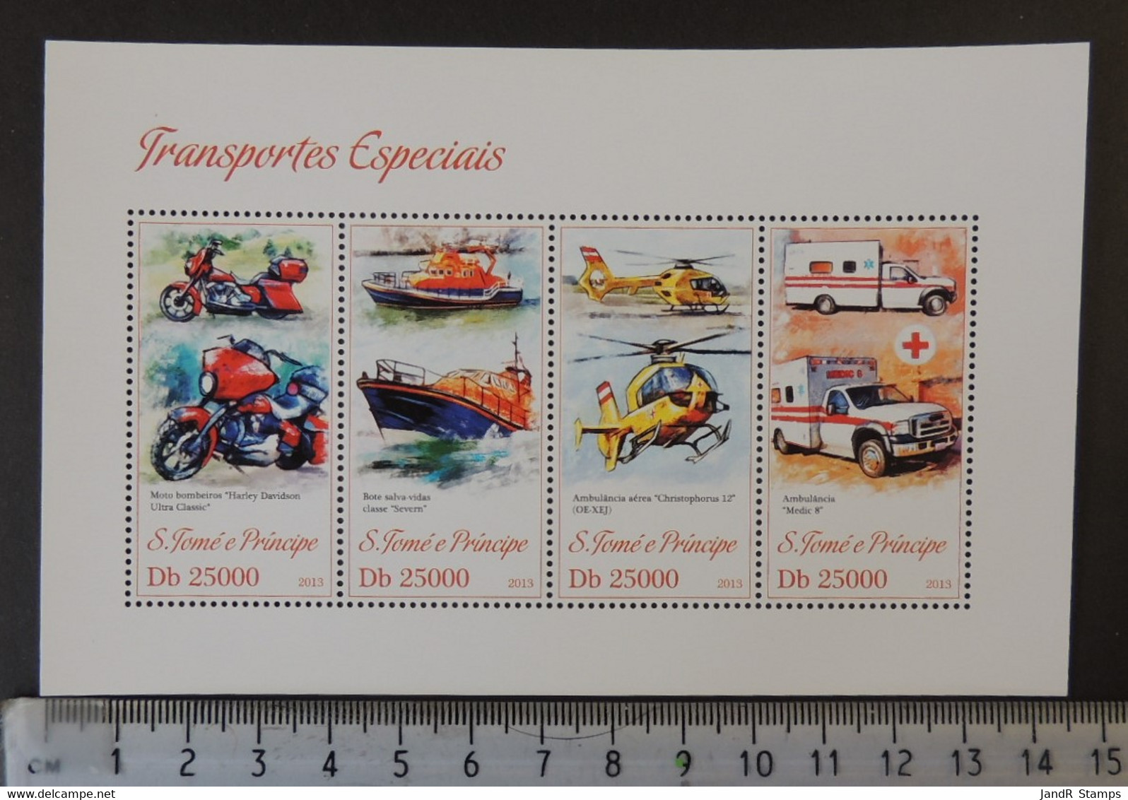 St Thomas 2013 Special Transport Rescue Helicopter Aviation Ships Motorcycles M/sheet Mnh - Ganze Bögen