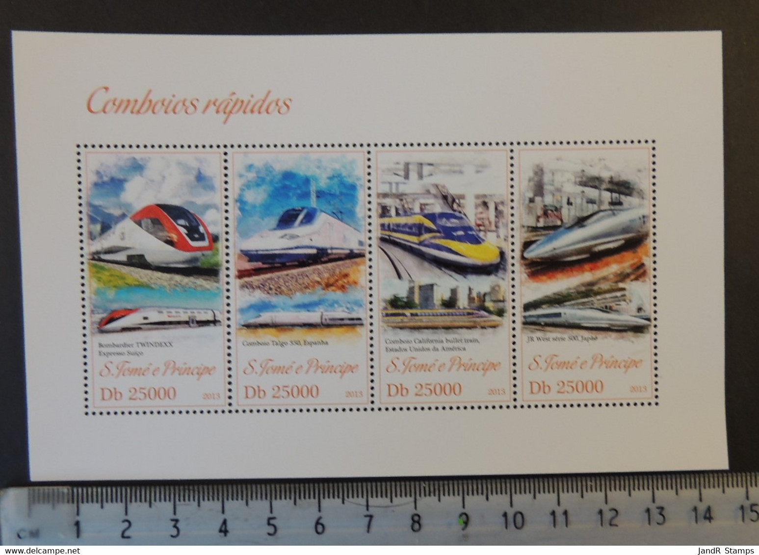 St Thomas 2013 High Speed Trains Railways Transport Talgo Twindexx Bullet M/sheet Mnh - Ganze Bögen