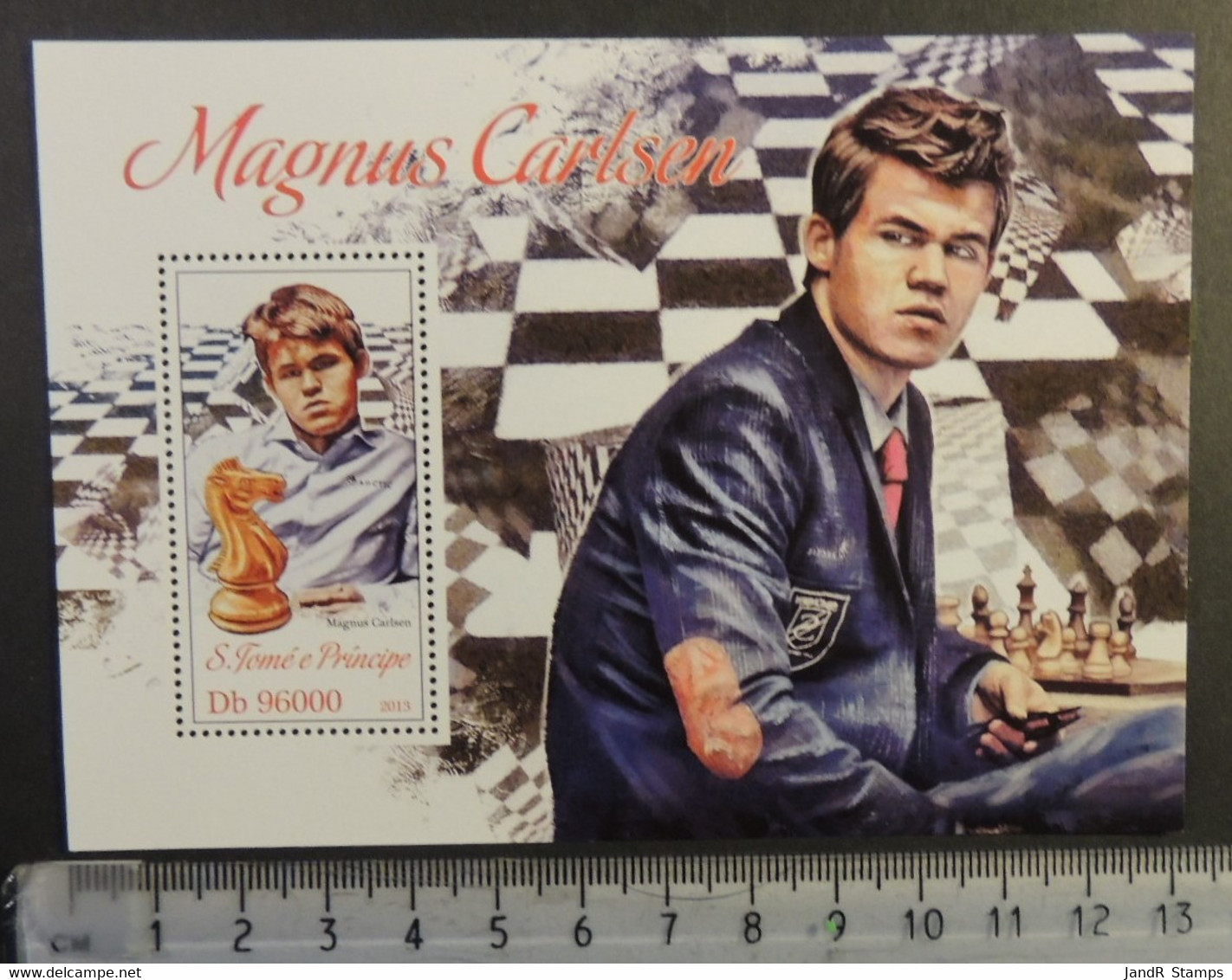 St Thomas 2013 Chess Magnus Carlsen S/sheet Mnh - Feuilles Complètes Et Multiples