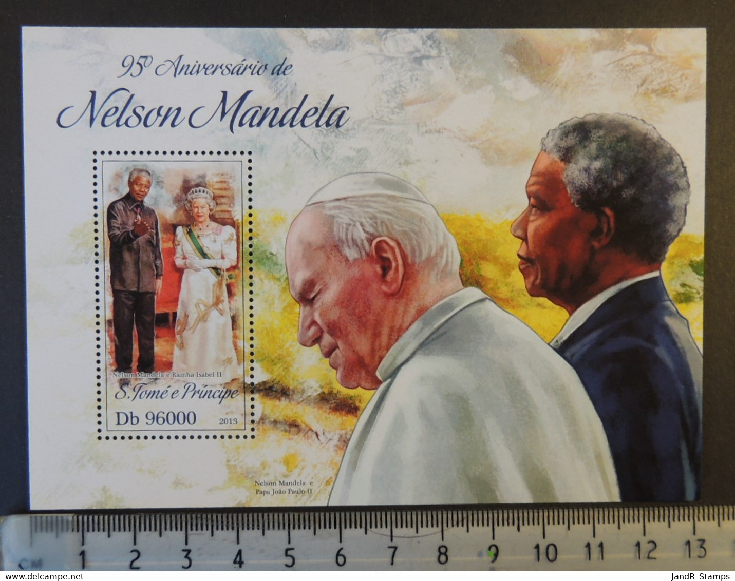 St Thomas 2013 Nelson Mandela Pope John Paul Ii Religion Elizabeth Ii Royalty M/sheet Mnh - Ganze Bögen
