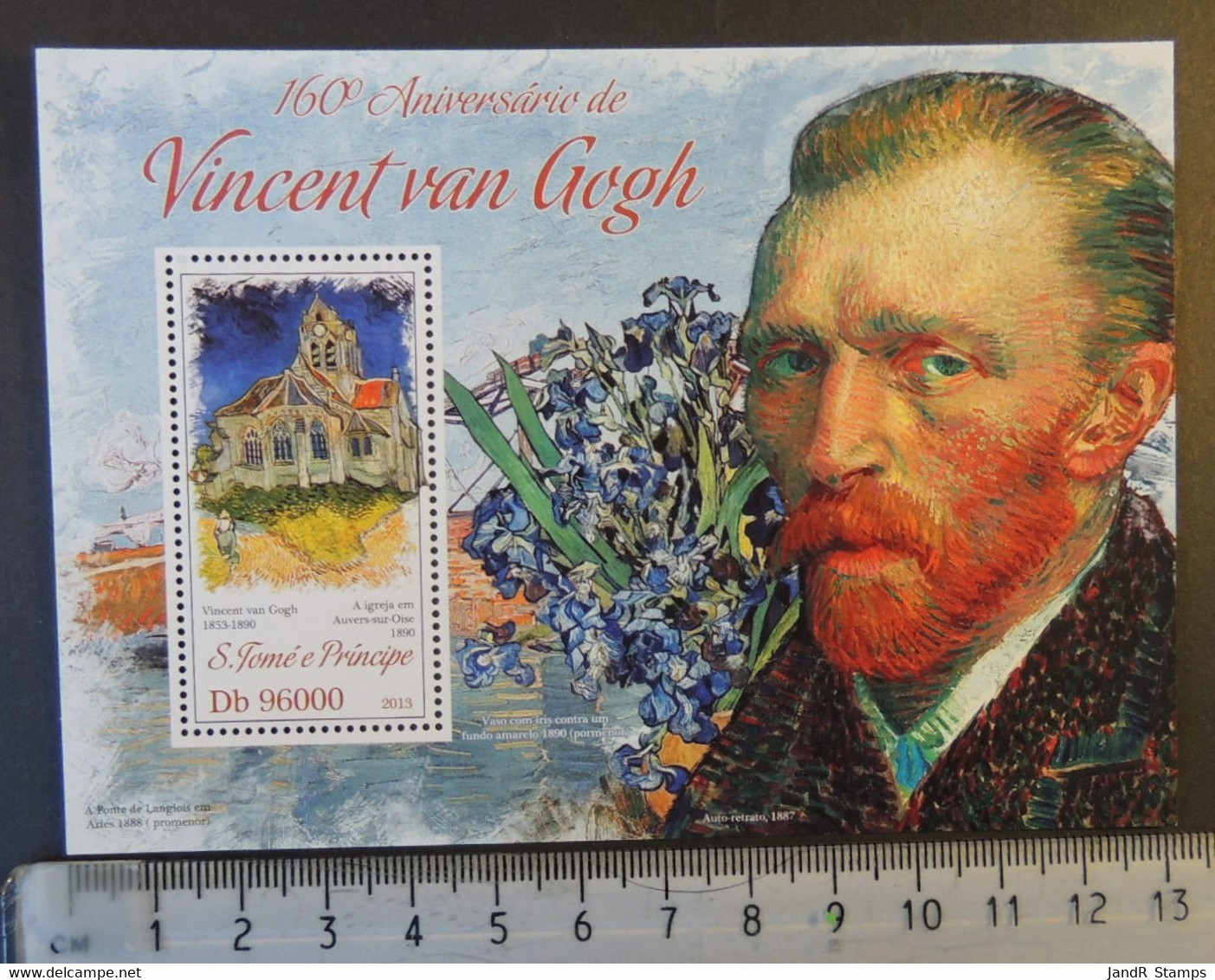 St Thomas 2013 Vincent Van Gogh Art Flowers S/sheet Mnh - Ganze Bögen