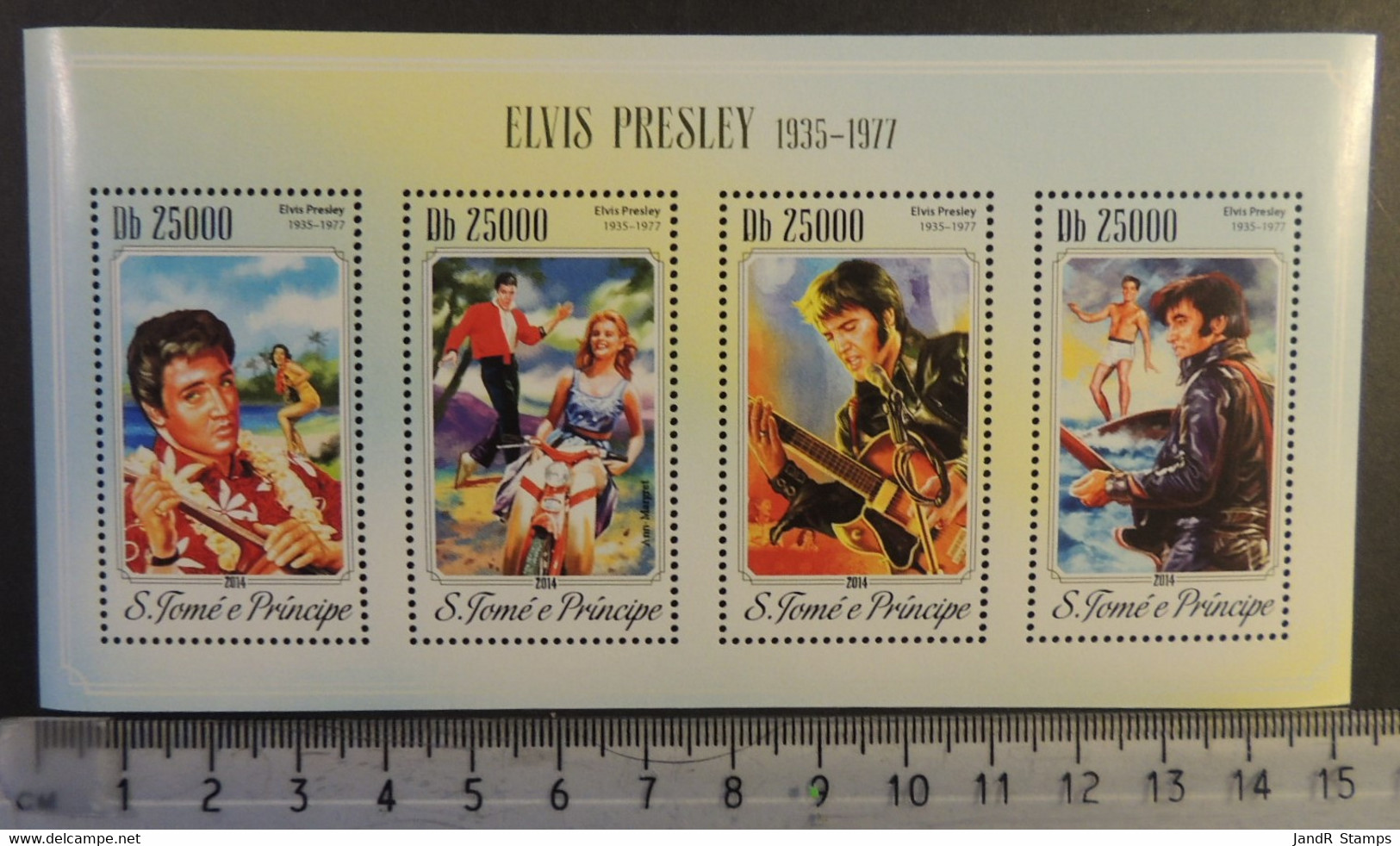 St Thomas 2014 Elvis Presley Cinema Music Women M/sheet Mnh - Feuilles Complètes Et Multiples