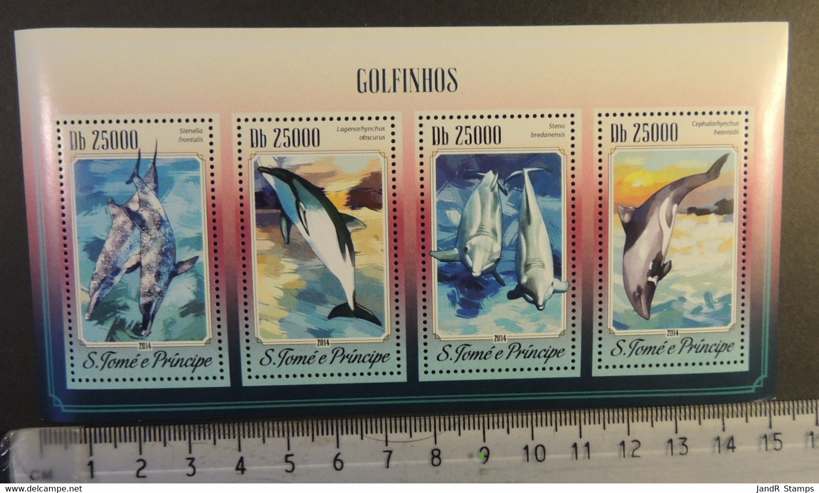 St Thomas 2014 Dolphins Marine Life M/sheet Mnh - Hojas Completas