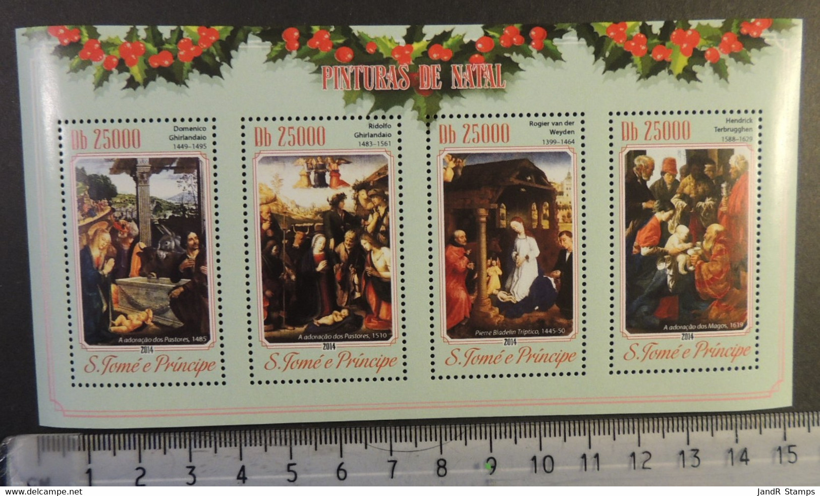 St Thomas 2014 Christmas Religion Nativity Art M/sheet Mnh - Feuilles Complètes Et Multiples