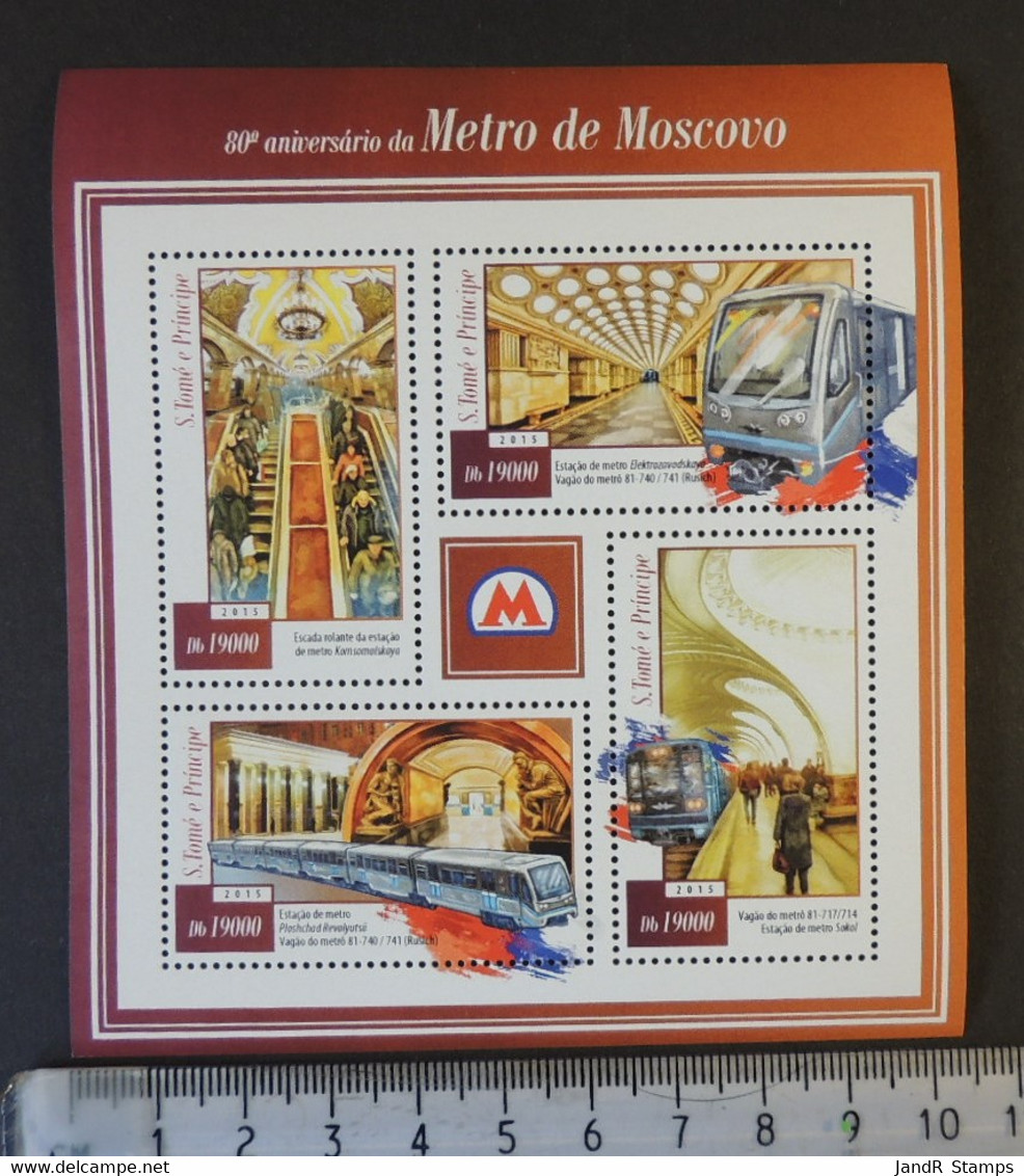 St Thomas 2015 Moscow Metro Transport Railways M/sheet Mnh - Volledige & Onvolledige Vellen