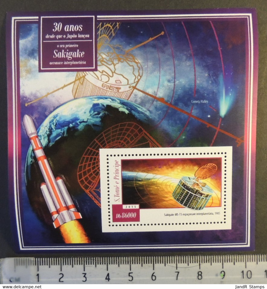 St Thomas 2015 Japan Space Sakigake Satellite Rockets S/sheet Mnh - Feuilles Complètes Et Multiples