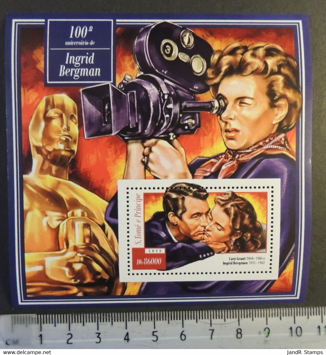 St Thomas 2015 Ingrid Bergman Cinema Women Cary Grant S/sheet Mnh - Volledige & Onvolledige Vellen