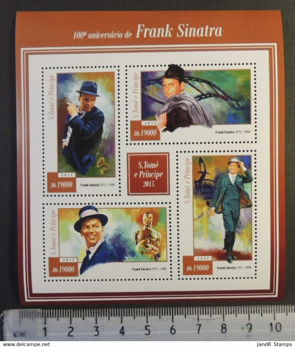 St Thomas 2015 Frank Sinatra Cinema Music M/sheet Mnh - Hojas Completas