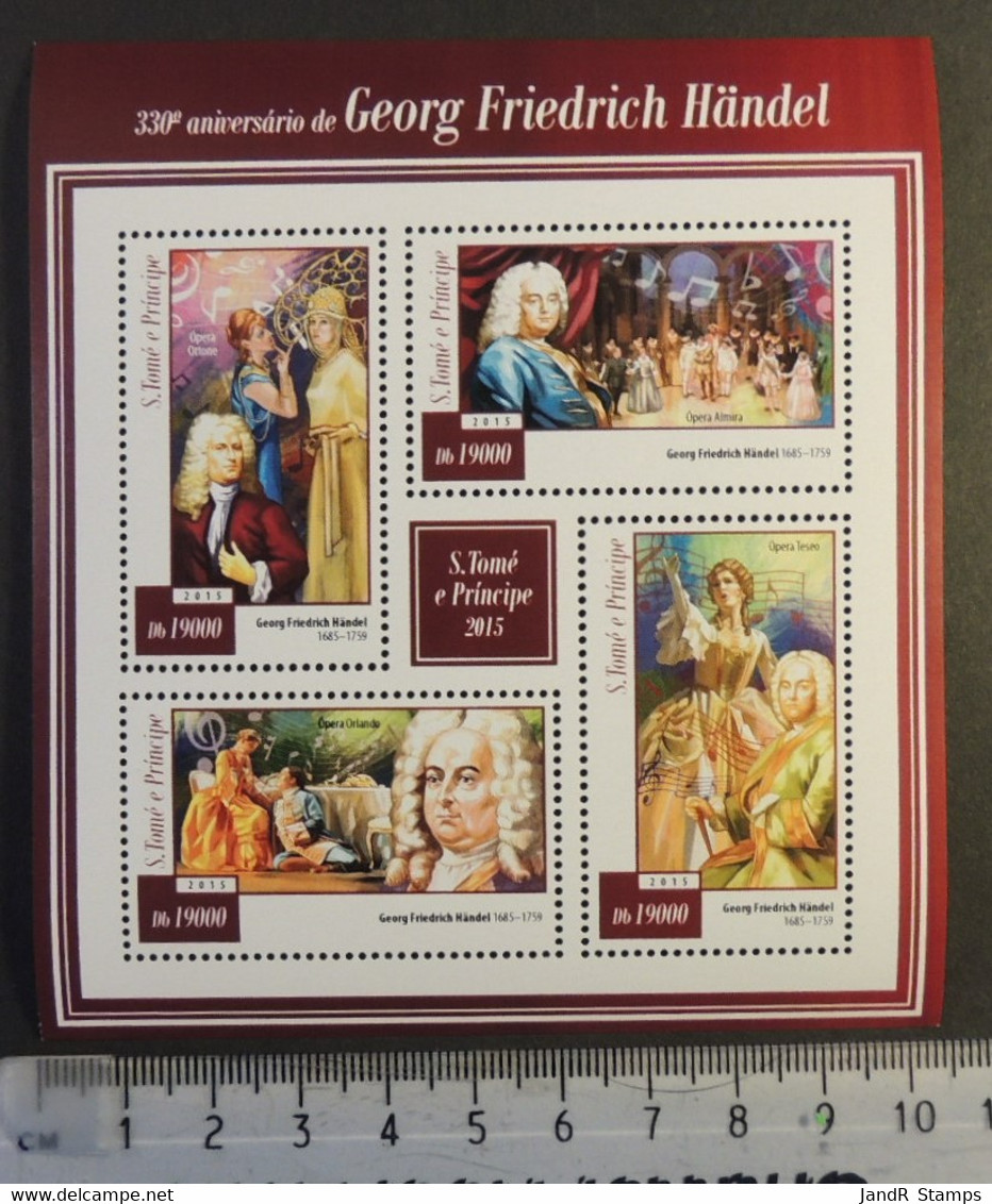 St Thomas 2015 George Frederick Handel Classical Music Composer Women M/sheet Mnh - Ganze Bögen