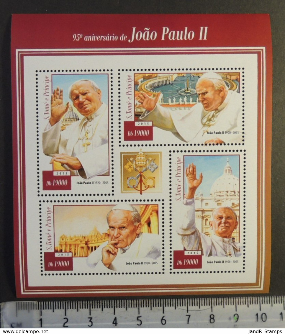 St Thomas 2015 Pope John Paul Ii Religion M/sheet Mnh - Ganze Bögen