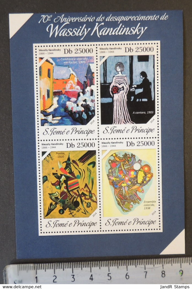 St Thomas 2014 Wassily Kandinsky Art Abstract M/sheet Mnh - Hojas Completas